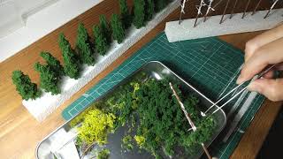 鉄道模型　樹木の製作　How to Make tree Model train layout n scale diorama