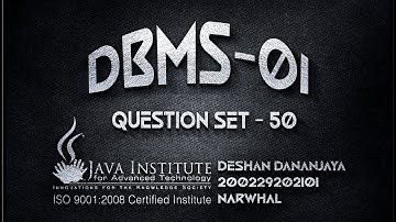 Question set 50 | Database Management Syastem | Java Institute for  Advanced Technology.