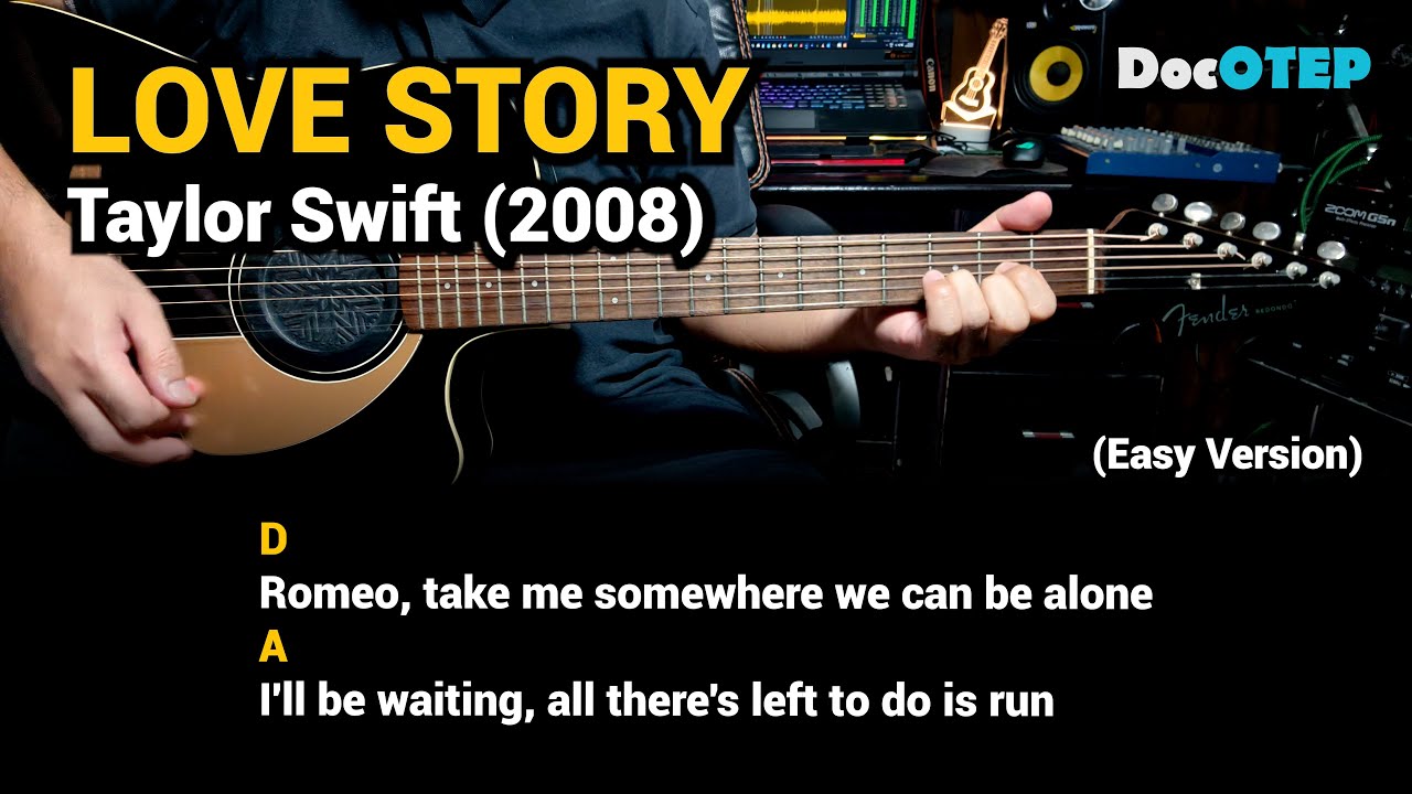 Love Story - Taylor Swift (Easy Guitar Chords Tutorial with Lyrics)