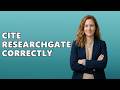 How Do I Cite Articles From ResearchGate?
