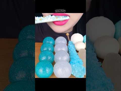ASMR 투명 에메랄드 먹방 CLEAR TEAL BLUE FOOD #shorts #mukbang #eating # #satisfying #먹방