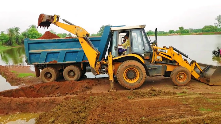JCB Backhoe Loading Mud For Village Panchayat Road Repair Work | Tata Tipper Truck