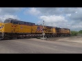 Union Pacific Loaded rock train at Rosenberg Texas