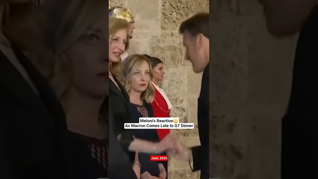 Giorgia Meloni's Reaction As Macron Comes late to 2024 G7 Diner | Viral After White house Meeting