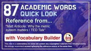 87 Academic Words Quick Look Ref From Matt Anticole Why The Metric System Matters Ted Talk