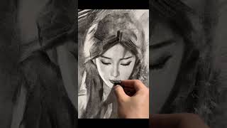 Please believe in the charm of brushe! #drawing #charcoaldrawing #portraitdrawing #charcoalshading