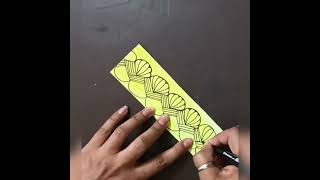 Zentangle bookmark drawing//Zen border