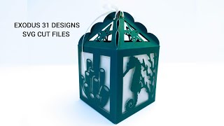 Favor box SVG cut file templates seahorse design Cricut tutorial Silhouette Cameo seahorses gift box