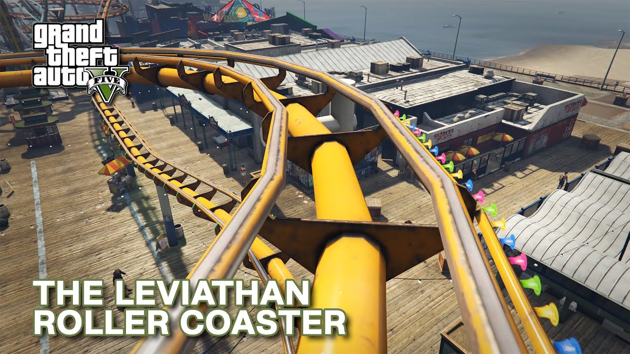 Walking The Leviathan Roller Coaster - Day & Night in First Person | GTA 5 Enhanced | GTA V PC 2025