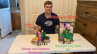 Lego Wicked Glinda & Elphaba Bookends vs Emerald City Wall Art comparison (Which should you buy)
