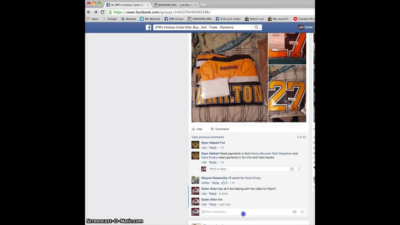 Ryan Hiebert Dougie Hamilton Jersey Autograph W: COA