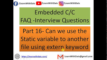 Can we use the Static variable to another file using extern keyword | Embedded C Interview Questions