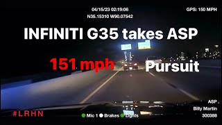 Infiniti G37 tries to black out | ASP pushes it pass 150mph all way to Memphis NO MORE 130