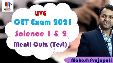 CET Exam 2021 | 10th Science 1 & 2 | Mahesh Prajapati