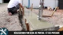 BricolageVlogs - Réalisation d'un seuil de portail en béton et ses poteaux