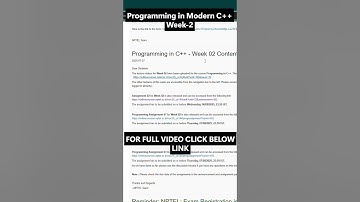 NPTEL Programming in Modern C++ Week 2 Assignment Answers | NOC25‑CS144 | IIT Kharagpur Jul–Dec 2025