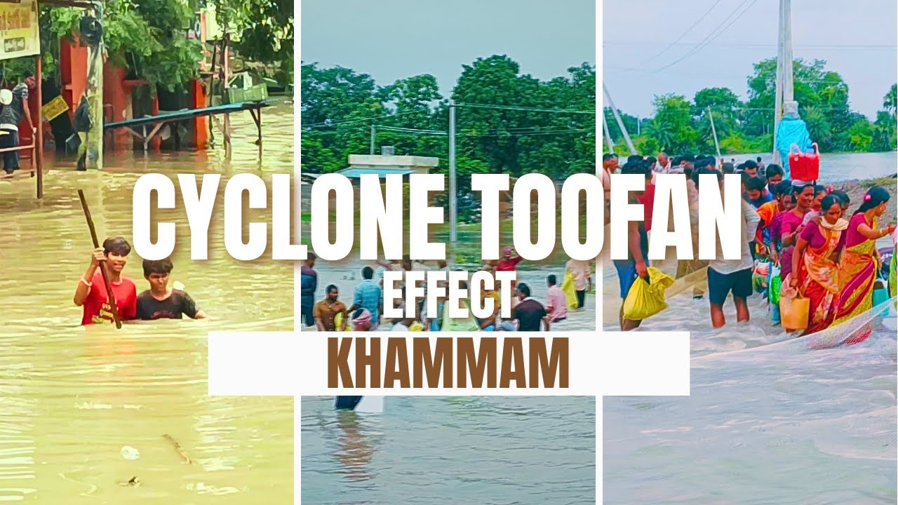 తీరం దాటుతున్న తుఫాన్ ! ||CYCLONE MONTHA|| KHAMMAM😗 