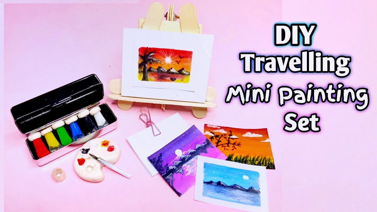 Miniature DIY Paint Set (paintings, easel, palette, acrylic colors) - Art  Supplies - YolandaMeow♡ 