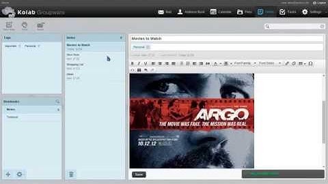 Notes in the Kolab Web Client