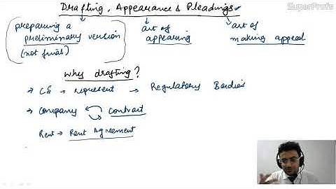 CS Prof. - Drafting Appearances & Pleadings - General Principles (1) - English - CS Divay Miglani