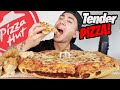 SURPRISINGLY DELICIOUS Pizza Hut Pan Cheese Pizza + Garlic Parmesan Boneless Wings (Mukbang)