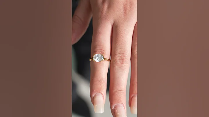 East-West Oval Diamond Solitaire Ring | Elegant & Modern Engagement Ring Design