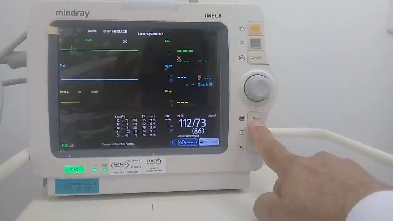 Manejo Básico Monitor Signos Vitales Mindray iMEC PARTE 2 - YouTube