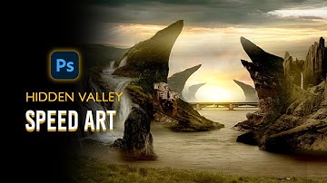 Creating HIDDEN VALLEY in Photoshop using FREE STOCK IMAGES | Fantasy Speed Art