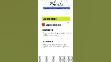 Meaning of Word  APPRENTICE #shortvideo #vocabulary #english
