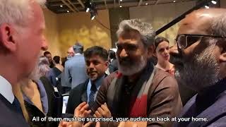 A glimpse into the conversation between #jamescameron Cameron and #SSRajamouli #RRRMovie