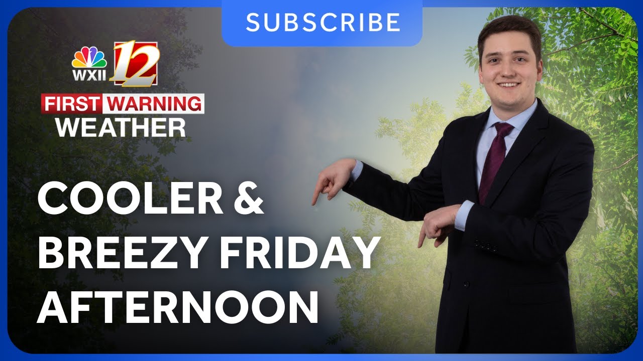 Cooler & breezy Friday afternoon, windy weather continues this weekend ...