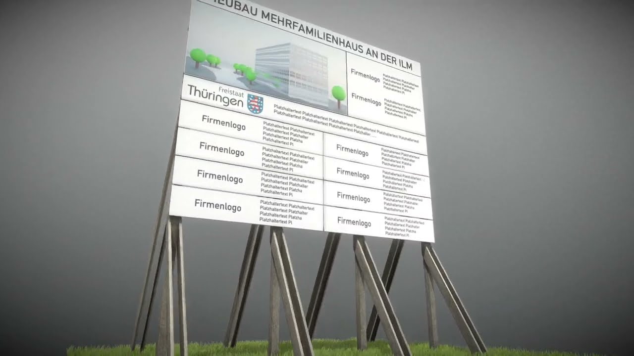 wooden billboard for construction sites 1  - Perspective 1