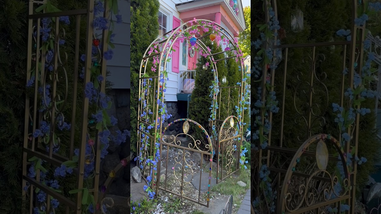 Making a gaudy and whimsical garden gate DIY 👑⭐️ #maximalism #diy #diyproject #whimsical #makeover