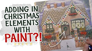 Turning a SPRING page into a CHRISTMAS page WITH PAINT!  -- PencilStash Adult Coloring Tutorial