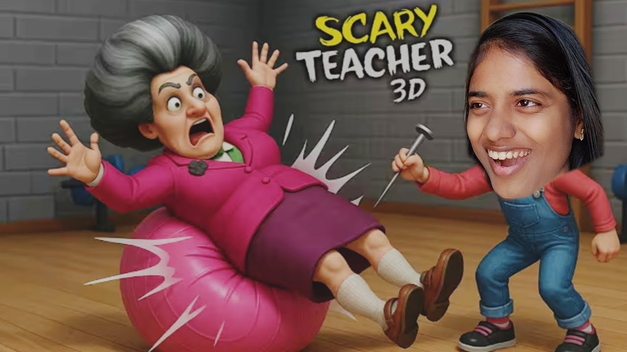 Miss T ki Dress kat di, Sofe pe Pin rakh di & Bili ko chudaya😂 ||Scarry teacher 3D (PART-2)||