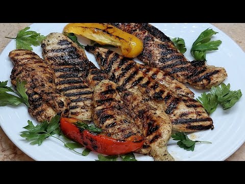 طريقة صدور الدجاج المشوية على الجريل   
