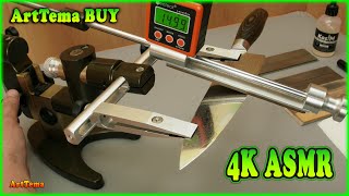 Pro Damascus Chef Knife Sharpening to Razor Sharp 📌 4K ASMR Full Process with Premium Diamond Stone.