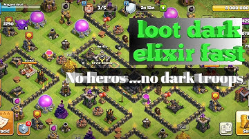th9 farming...dark elixir, no heroes, loot dark fast #th9 #coc