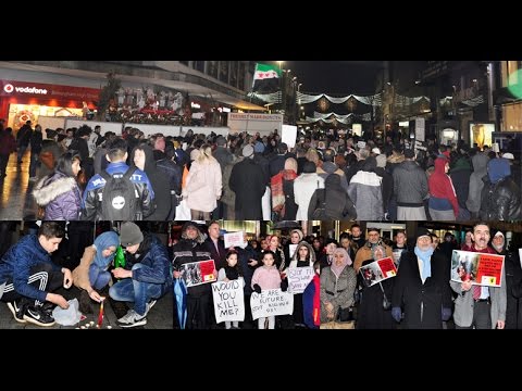 demonstration for aleppo held in water stone city center birmingham