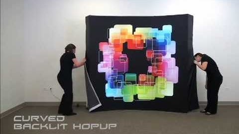 Backlit Hopup Tension Fabric Display Setup