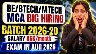 BTech/Mtech/MCA Big Hiring 2026-2020 Complete Process | IT Officer Syllabus, Pattern