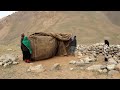 Nomads set up tents in remote and unspoiled places: nomadic life