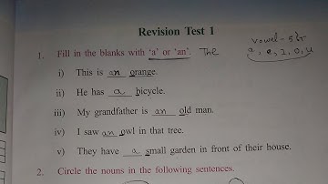 Class 3 English//Revision Test 1/AJV