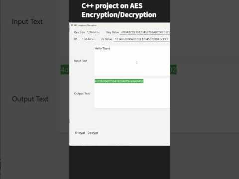 C++ project on AES Encryption Decryption using QT framework #shorts