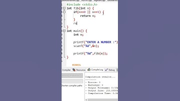 Fibonacci Series Program Using Recursion # #programming #coding #shorts