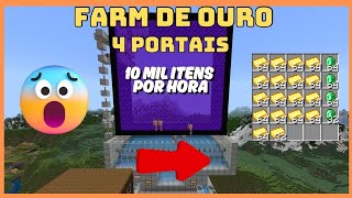Farm de Ouro 4 portais Minecraft Bedrock 1.21