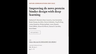 Improving De Novo Protein Binder Design With Deep Learning Rtcl.tv