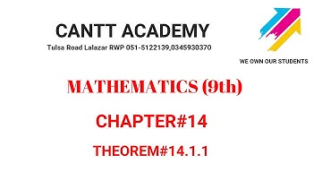 9th Mathematics, Chapter#14, Theorem#14.1.1