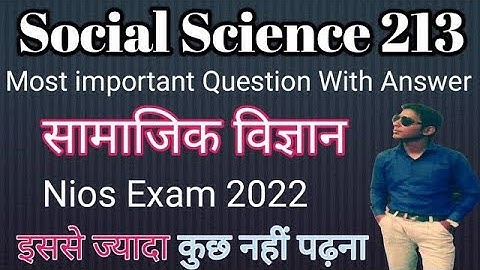 Nios Social science 213 Most Important Questions For 10th In English 2022