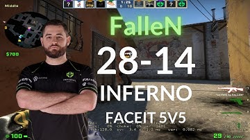 FalleN (28-14) Plays FACEIT 5v5 RANKED 2022.06.15